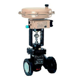 PFA Lining Pneumatic Globe Valve DIN Globe Valve Dengan Kinerja Yang Stabil