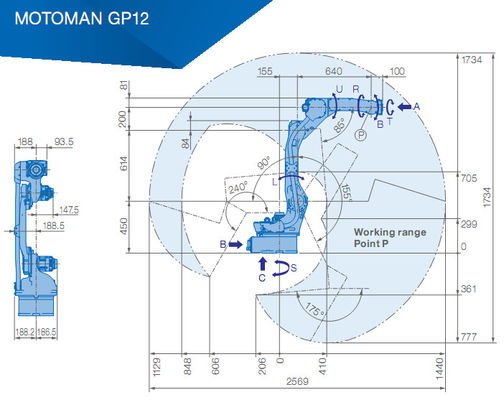 6 Axes Yaskawa GP12 1.5KVA Pilih Dan Tempatkan Lengan Robot
