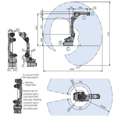 Industrial Robot Arm GP12 YASKAWA dengan YRC1000 Industrial Robot Controller untuk pengelasan material dan penyerahan