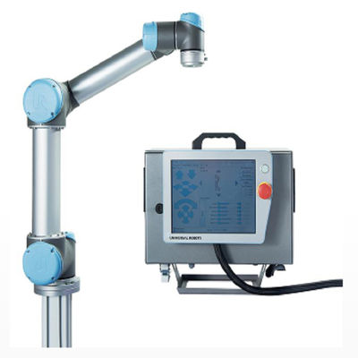 Robot kolaboratif UR3 dengan 6 sumbu dan maxmium mencapai 550m dan playload 3kg untuk robot las mig