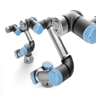 Robot kolaboratif UR10e dengan cobot 6 sumbu dan maxmium mencapai 1300 mm dan beban putar 10kg untuk robot las mig
