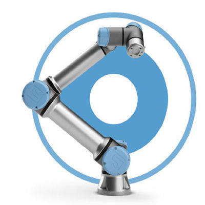 Robot kolaboratif UR10e dengan cobot 6 sumbu dan maxmium mencapai 1300 mm dan beban putar 10kg untuk robot las mig