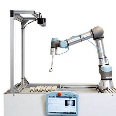 Robot kolaboratif UR10e dengan cobot 6 sumbu dan maxmium mencapai 1300 mm dan beban putar 10kg untuk robot las mig