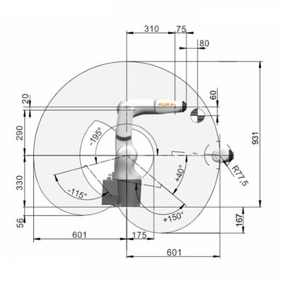 Aplikasi industri elektronik robot fleksibel yang ringkas Robot industri mini KUKA KR 4 ​​AGILUS