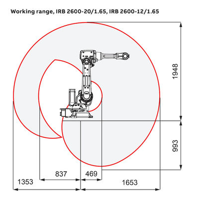 ABB IRB2600 6 Axis Industrial Robot Arm Robot Pengelasan Otomatis