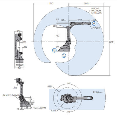 AR2010 6 Axis Robot Arm Untuk Welding Payload 12kg Reach 2010mm Arc Welding Robot Cepat Dan Akurat