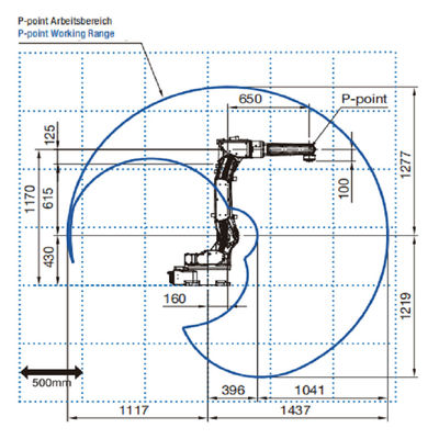 6 Axis FD-V8 Playload 8kg Jangkauan Robot Las Busur Mig 1437mm
