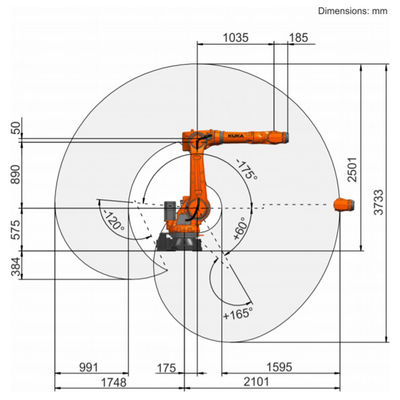 KR 70 R2100 Dengan Pengontrol KR C4 Payload 85kg Capai Robot Palletizing 2101mm