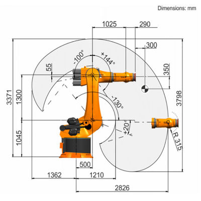 KR 360 R2830 Muatan Maksimum 472kg Jangkauan 2826mm 6 Axis Robot Manipulator