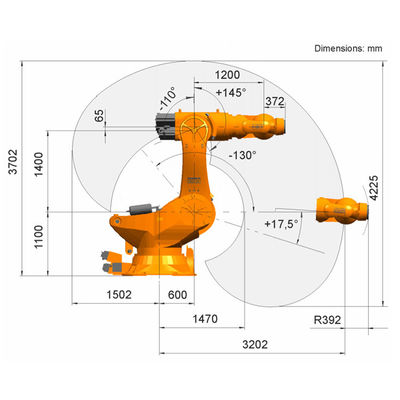 KR 1000 Titan Payload 1000kg Jangkauan 3202mm KR C4 Robot Palletizing Pengontrol