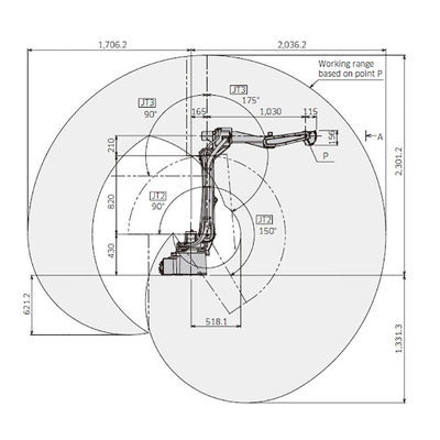 BA006L 6 Axis Payload 6kg Reach 2036mm Robot Pengelasan Busur Manajemen Mudah