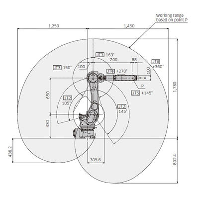 RA010N 6 Axis Payload 10kg Reach 1450mm Robot Pengelasan Busur Terampil Dan Fleksibel