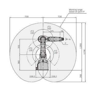 RS007N Muatan 7kg Menjangkau 730mm 6 Sumbu Robot Penanganan Desain Kompak Berkecepatan Tinggi