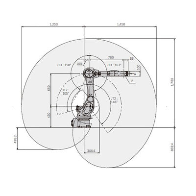 S010N Muatan 7kg Jangkauan Lengan Robot Manipulator Desain Kompak 930mm 6 Sumbu