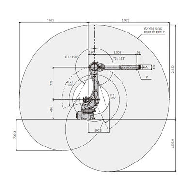 RS010L Payload 10kg Jangkauan 1925mm 6 Axis Robot Kemasan Desain Kompak Berkecepatan Tinggi