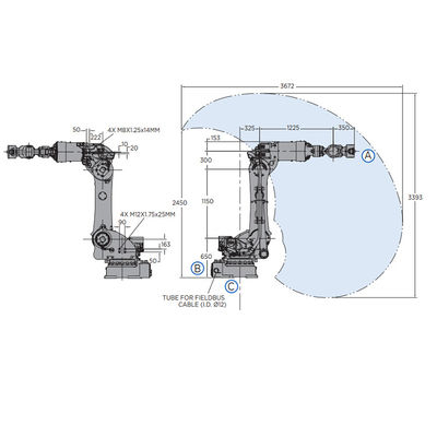 Mesin Las Spot SP165 Dengan Muatan 165KG Dan Lengan Las Robotic Di Industri Robot
