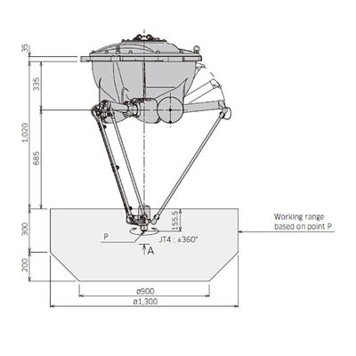 YF003N 4 Axis Payload 3kg Kecepatan Tinggi Pilih Dan Tempatkan Lengan Robot