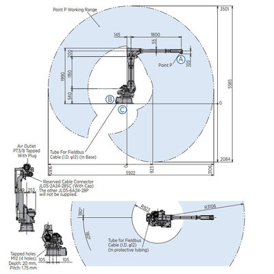 6 Axis Robot Arm MH50II-20 Dengan Muatan 20KG Untuk Mesin Las Dan Pelapis ARC