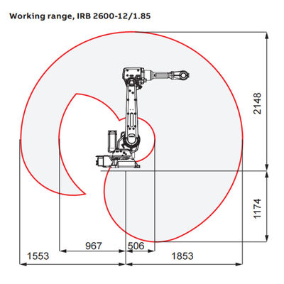 Robot Industri IRB 2600-20 / 1.65 Dengan Lengan Robot CNC Dan Obor Las Untuk Mesin Las ARC