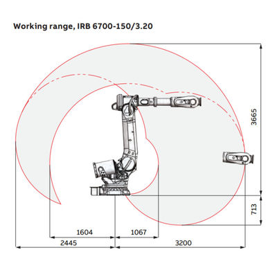 IRB6700-150 / 3.2 Dengan Lengan Robot CNC Untuk Bagian Peralatan Penanganan Material Dan Peralatan Las Lainnya