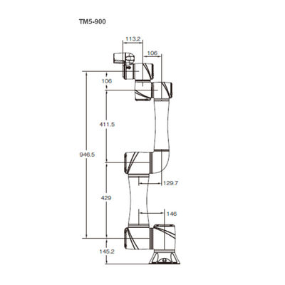 Robot Otomatis TM5-900 Dengan 900MM Jangkauan Muatan 4KG Untuk Manipulator 6 Aixs Sebagai Robot Kolaboratif