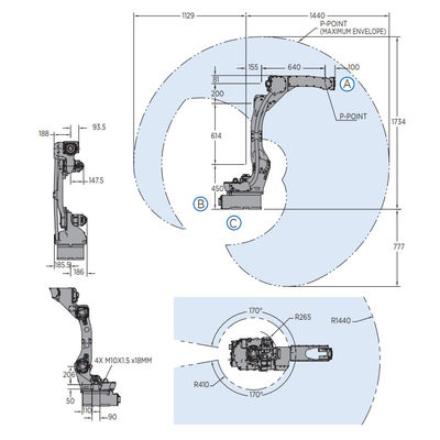 Mesin Las Robot Industri Motoman AR1440 Dengan Tukang Las ARC Lainnya Sebagai Robot Pengelasan Otomatis