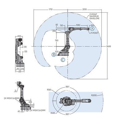 Robot Cerdas Cepat Dan Akurat AR2010 Sebagai Mesin Las Mig Muatan 12kg Reach 2010mm Untuk Pengelasan ARC