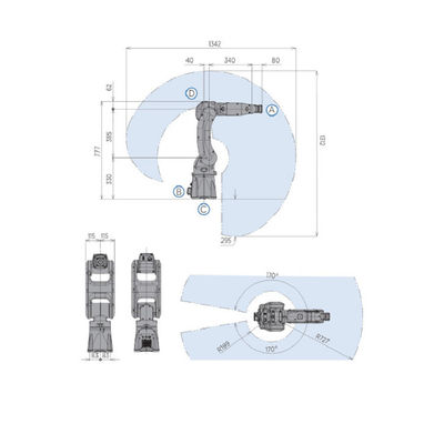 Efisiensi Tinggi GP8 Dengan Robot Industri Manipulator Lengan Robot Muatan 8KG Sebagai Peralatan Penanganan Material