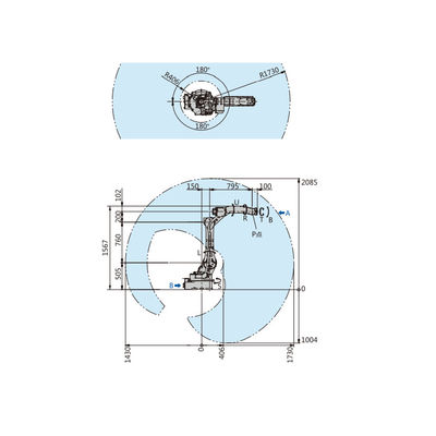 Robot Industri GP25 Dengan Payload 25KG Dan Pengontrol Robot YRC1000 Sebagai Bagian Peralatan Penanganan Material