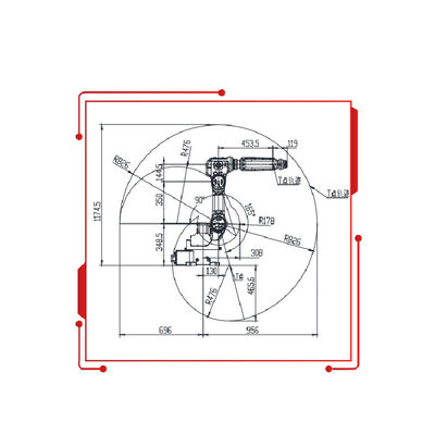 6 Aixs Manipulator Dengan 8KG Payload 950MM Reach Mini Robot Sebagai Mesin Penyemprot Lukisan Dari Cina