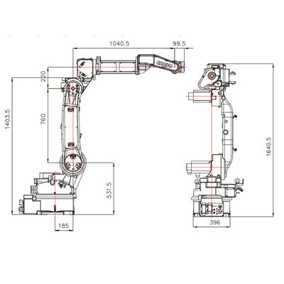 SF6-C2080 Dengan 10KG Payload 2080MM Jangkauan Lengan Robot Sebagai Robot Industri Dan Robot Pengelasan