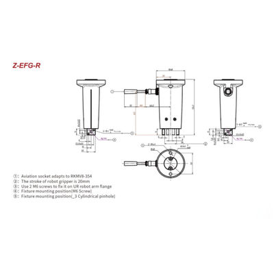 Lengan Mekanik 6 Axis Hitbot Z-EFG-R Claw Clamp Untuk Mengambil Sebagai Cobot
