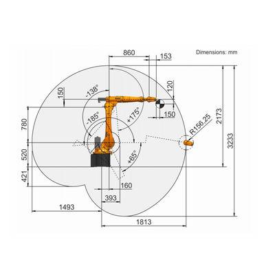 6 Axis Robotic Arm KR 20 R1810 KR C4 Controller Untuk Menangani Robot Industri