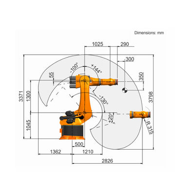 6 Axis Industrial Robotic Arm KR 500 R2830 Pilih Dan Tempatkan Untuk Menangani Robot