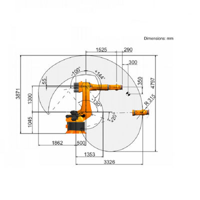 6 Axis Industrial Robotic Arm KR 240 R3330 Robot Industri Dengan Nilai Muatan Robot Industri Kuka 240 Kg
