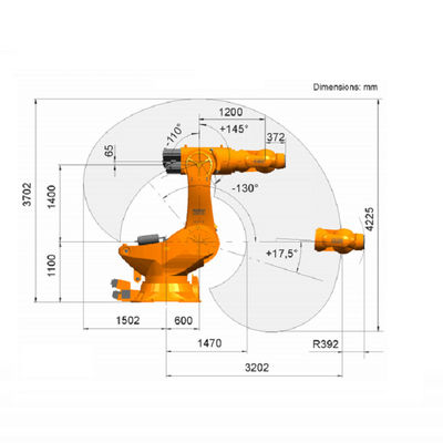 Robot industri lengan robot industri 6 sumbu dengan muatan pengenal robot industri kuka 1000 kg