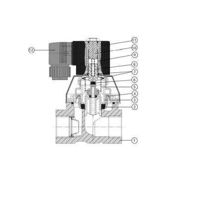 Ketik 6221 Piston Valve 2/2 Way Servo-Assisted Sebagai Solenoid Valve Untuk Udara Berdenyut Dan Terkompresi Tinggi