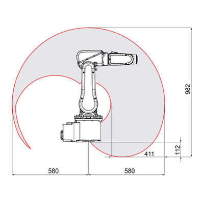 ABB IRB 120 6 Axis Industrial Robotic Arm Untuk Produksi yang Fleksibel Dan Kompak Lengan Robot Industri Payload 3 Kg