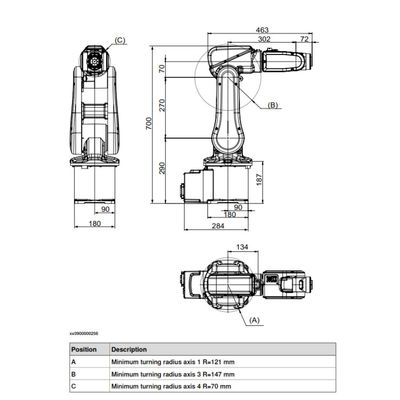 ABB IRB 120 6 Axis Industrial Robotic Arm Untuk Produksi yang Fleksibel Dan Kompak Lengan Robot Industri Payload 3 Kg