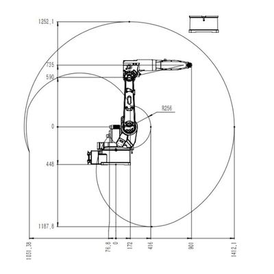 Robot Pengelasan MIG Robot Pengelasan TKB1400-6KG-1412mm Mesin Las Robot
