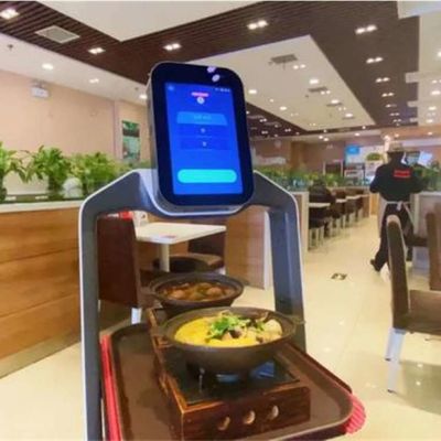 Layanan Robot China Dengan Navigasi Otomatis Untuk Pengiriman Makanan Robot AI