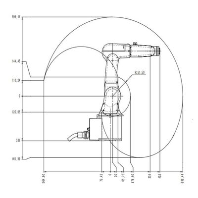 Robot Penanganan Material TRB050-3kg-616mm Lengan Robot 6 Sumbu Sebagai Robot Universal
