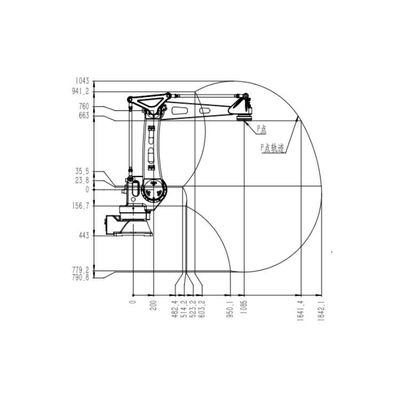 6 Lengan Robot Sumbu TKB460-30kg-1840mm Deteksi Presisi Sebagai Robot Industri