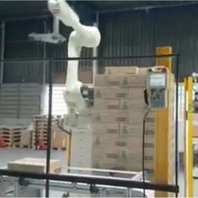 Industrial Robotic Arm 6 Axis Kawasaki RS050N Dengan CNGBS Guide Rail Untuk Pallet Handling Robot