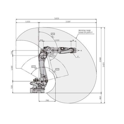 6 Axis Industrial Robot Arm BX200L 200kg Payload Sebagai Robot Penanganan