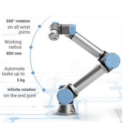 Robot Industri Universal Robotic Arm 6 Axis UR5e Mesin &amp; Peralatan Industri Dengan Gripper Pick And Place Machine