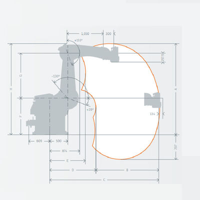 Kuka KR 470 PA Robot Palletizing Robot Arm 6 Axis Dengan Payload 470kg Palletizing Robot Arm