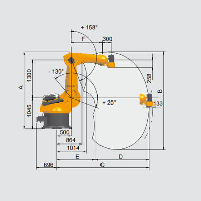 Kuka KR 470 PA Robot Palletizing Robot Arm 6 Axis Dengan Payload 470kg Palletizing Robot Arm