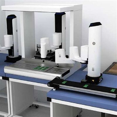 Robot Scara China M1 Robot Kolaboratif Dengan Gripper Untuk Otomasi Pengelompokan Visual Sebagai Cobot