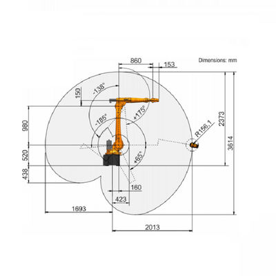 Robot Industri China KR 16 R2010 Payload Mesin Las 16 Kg Robot Arm Manipulator
